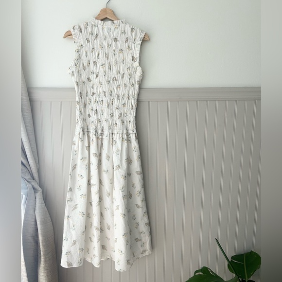 Rails Dion Small Midi Dress White Amaryllis Floral Print Drop Waist 100% Cotton - Picture 7 of 9